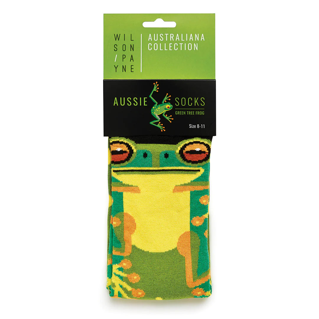 Green Tree Frog Crew Socks - The Sockery