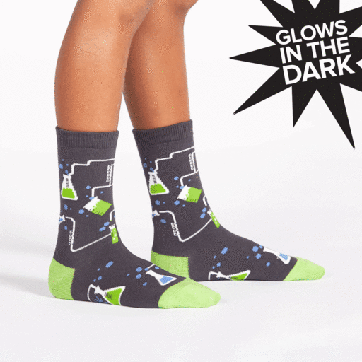 Laboratory Kid's Crew Socks (Age 3-6yrs) - Glow in the Dark