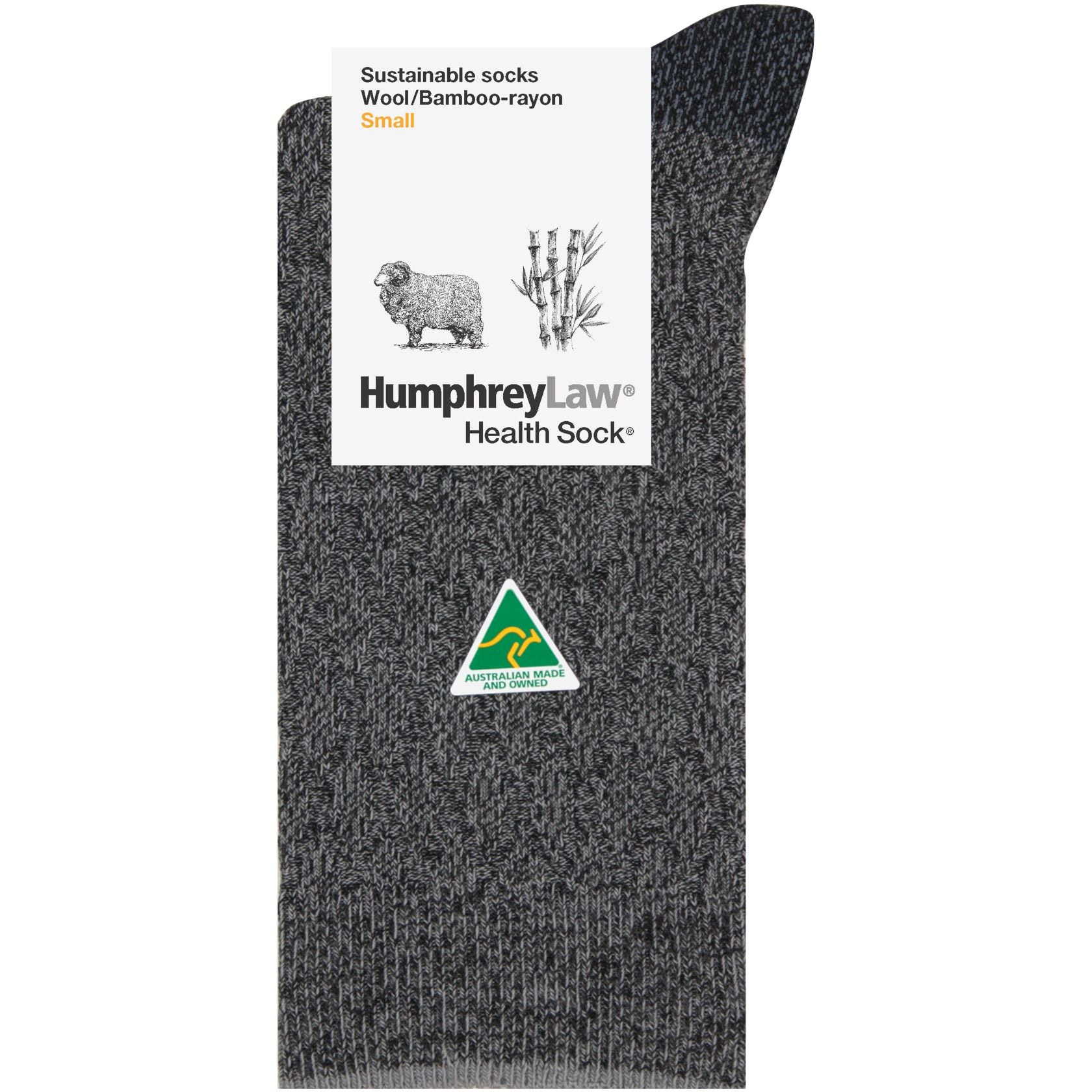 Wool and Bamboo Mix Crew Sock in Charcoal - The Sockery