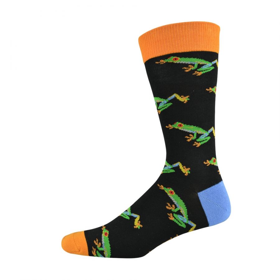 Red Eyed Tree Frog Mens Bamboo Crew Socks