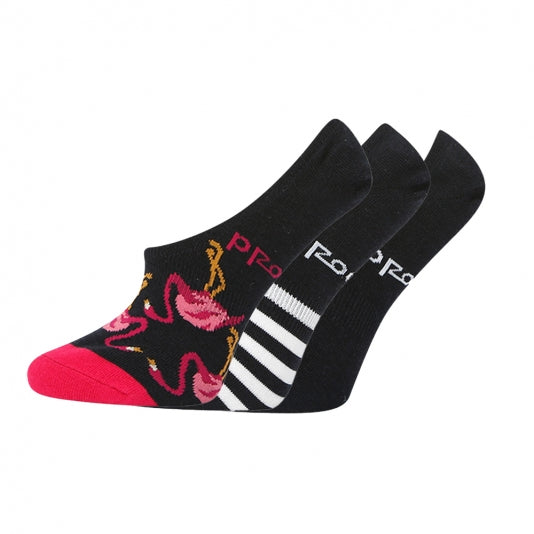 Three Pack Flamingo No Show Womens Socks