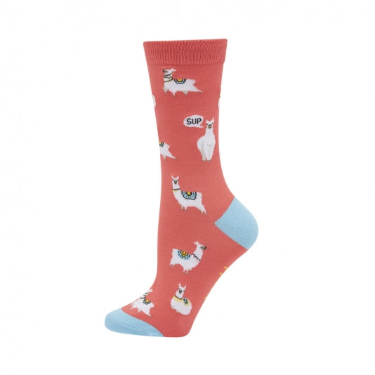 Sup Llama Womens Bamboo Crew Socks The Sockery