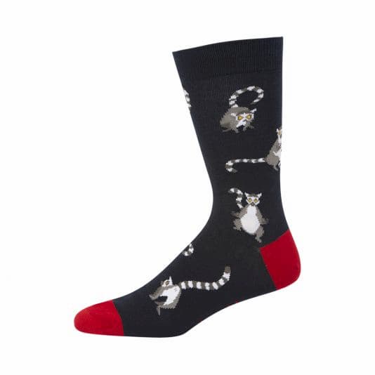 Ring Tailed Lemur Men's Bamboo Crew Socks