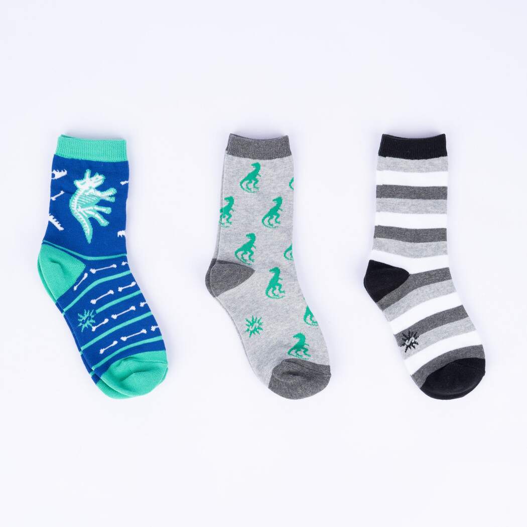 Arch-Eology Kids Crew Sock - 3 Pack - Glow in the Dark - The Sockery