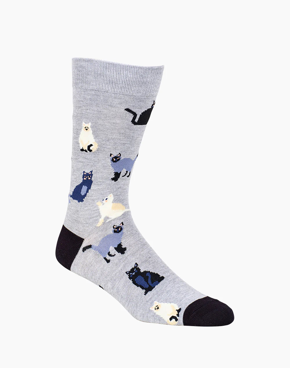 Cats in Blue Bamboo Men's Crew Socks - The Sockery