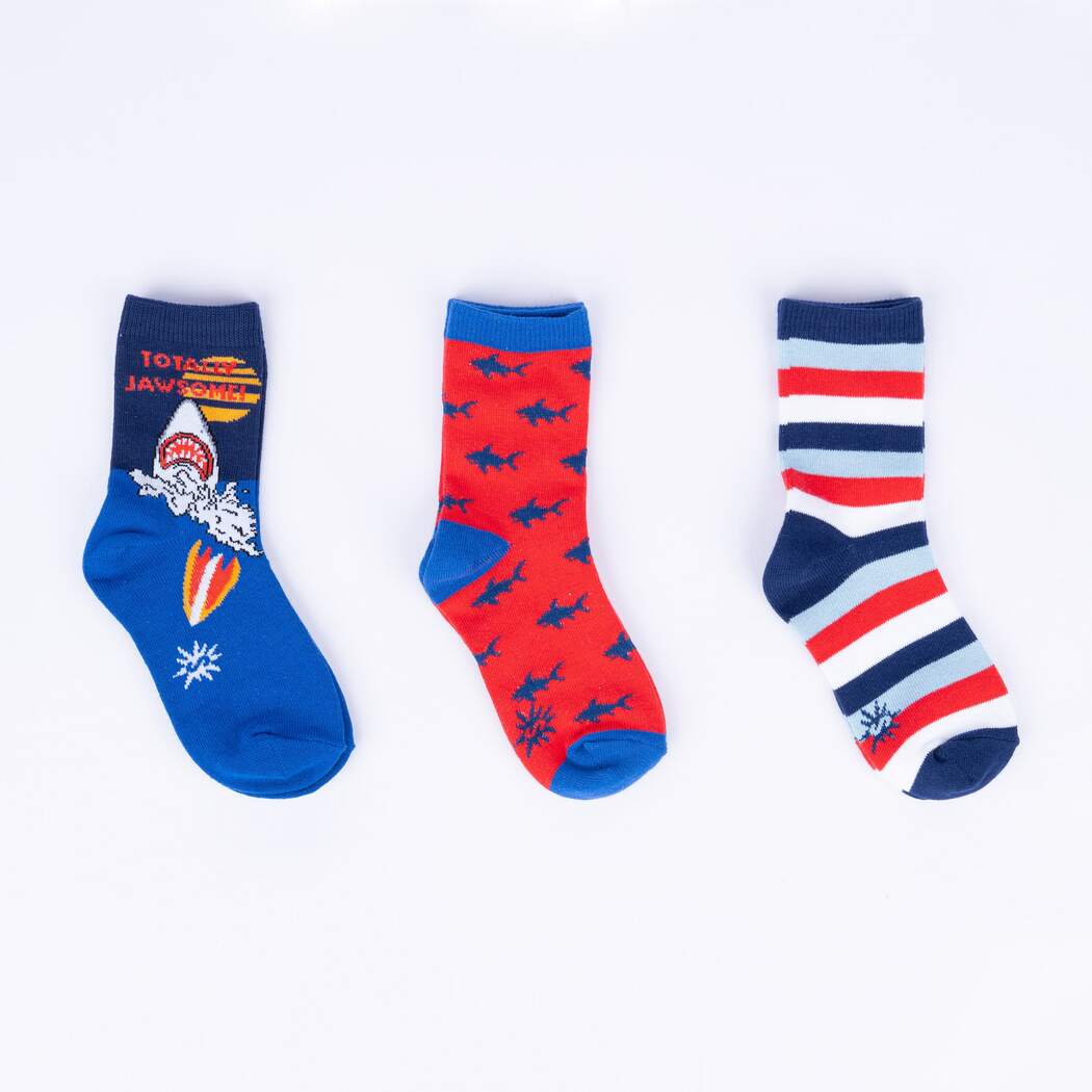 Totally Jawsome! Kids Crew Sock - 3 Pack - The Sockery