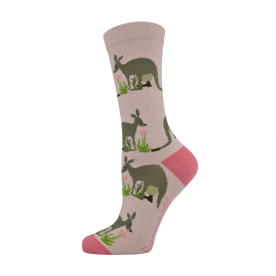 Kangaroo and her Joey Women's Bamboo Crew Socks - The Sockery
