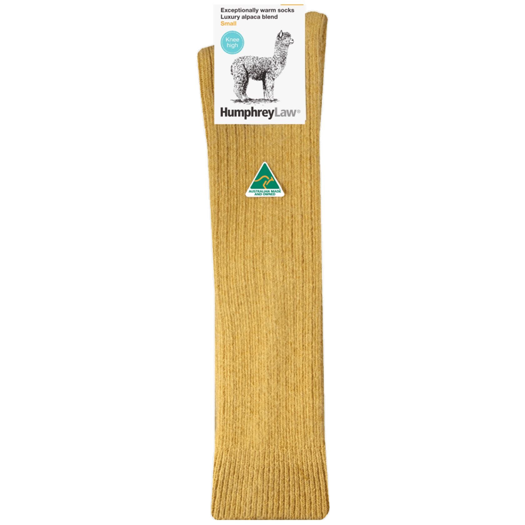 Alpaca Wool Knee High Sock in Mustard - The Sockery