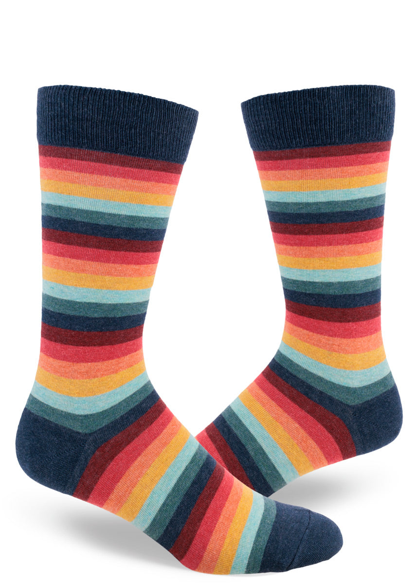 Retro '70s Stripe Men's Crew Socks - The  Sockery