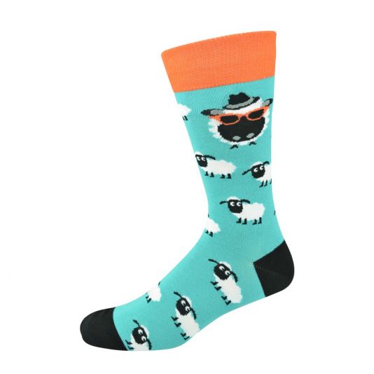 Baaad! Mens Bamboo Crew Socks in Teal - The Sockery