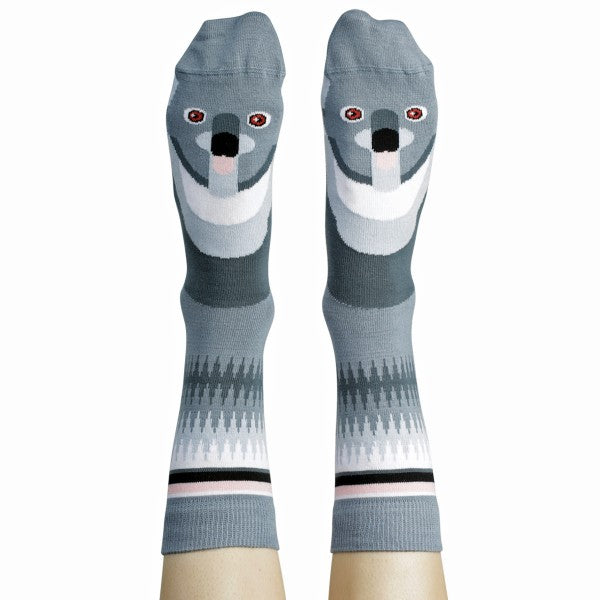 pair of koala socks with koala design of the foot - The Sockery