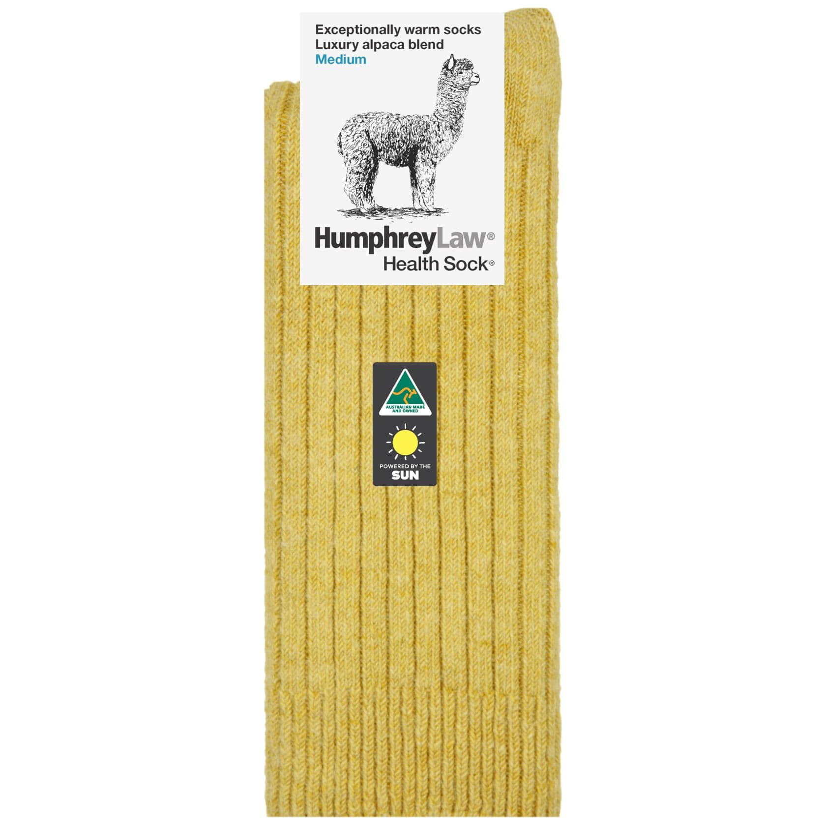 Luxury Alpaca Blend Sock in  Mustard - The Sockery