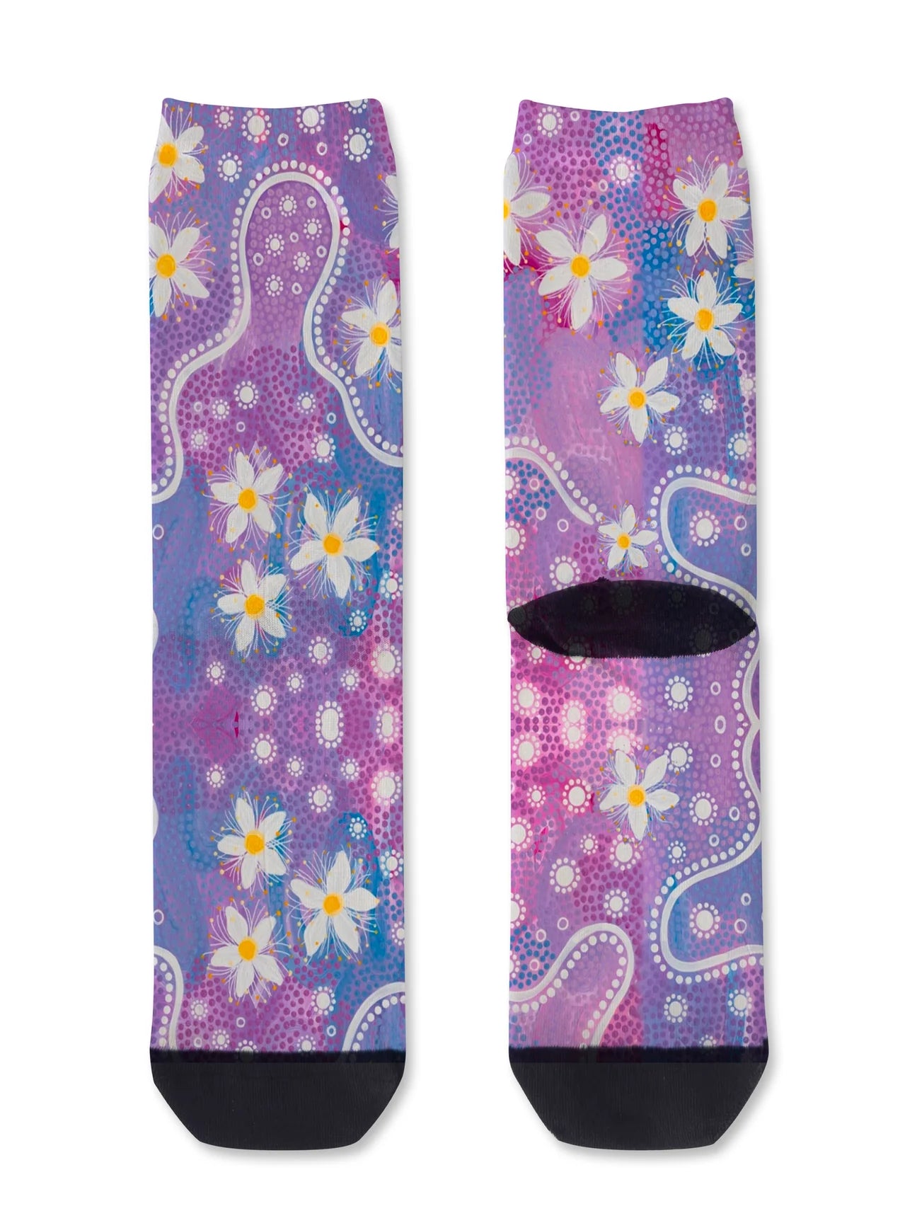 Lemon Myrtle Flowers Bamboo Crew Socks