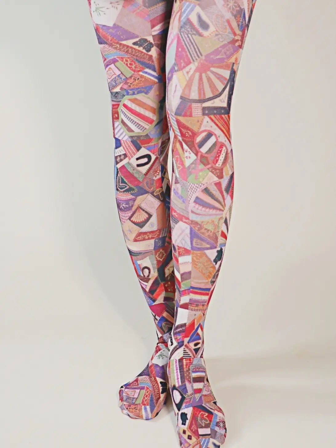 Quilt Patchwork printed Art Tights - The Sockery