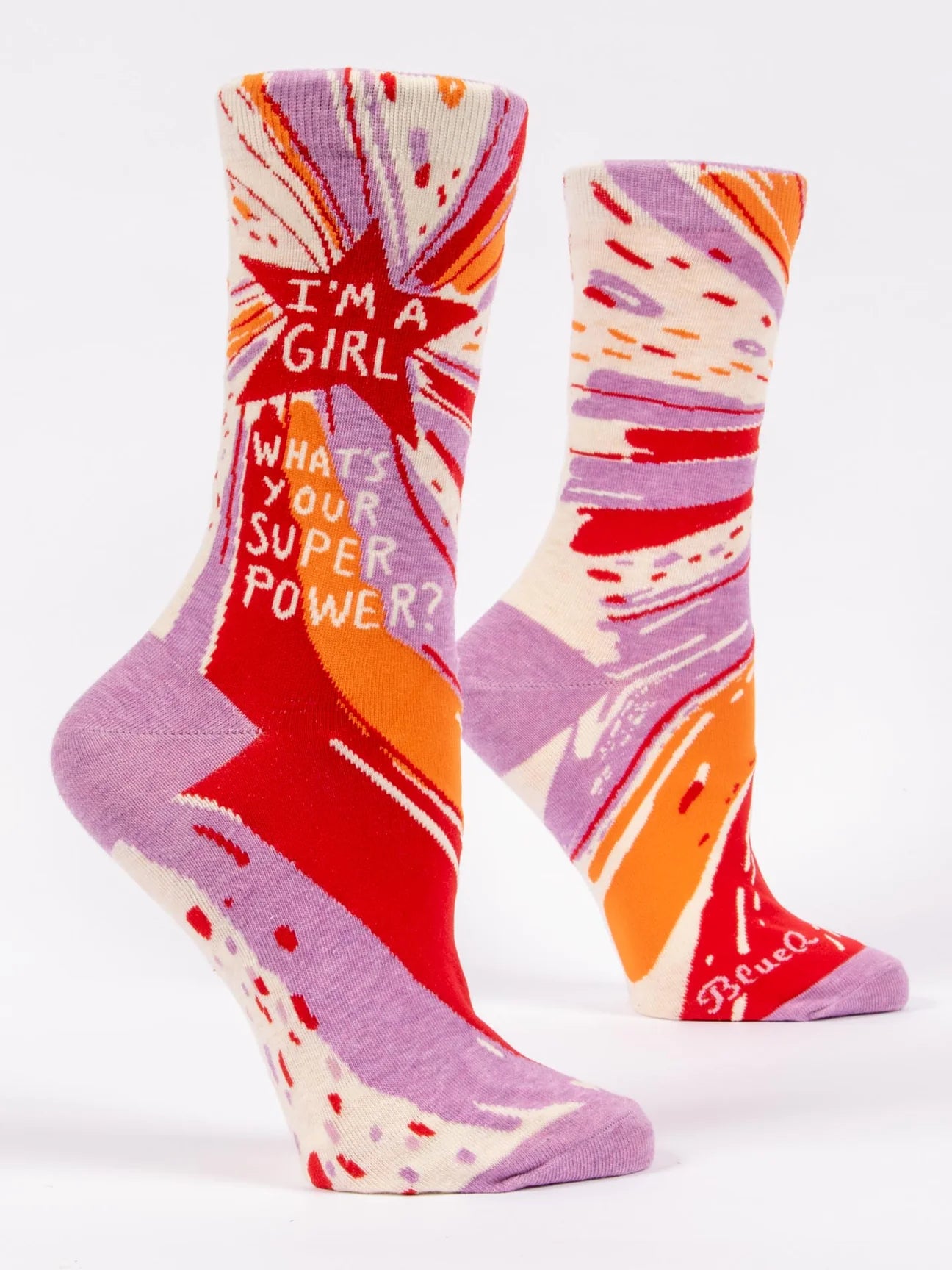 I'm A Girl - Whats Your Super Power? Women's Crew Socks - THE SOCKERY