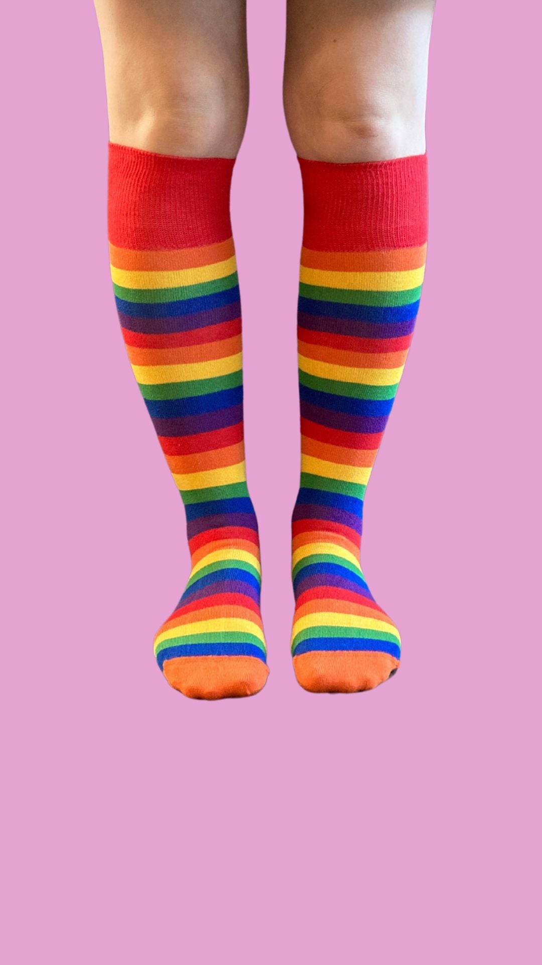 Rainbow Stripes Knee High Socks