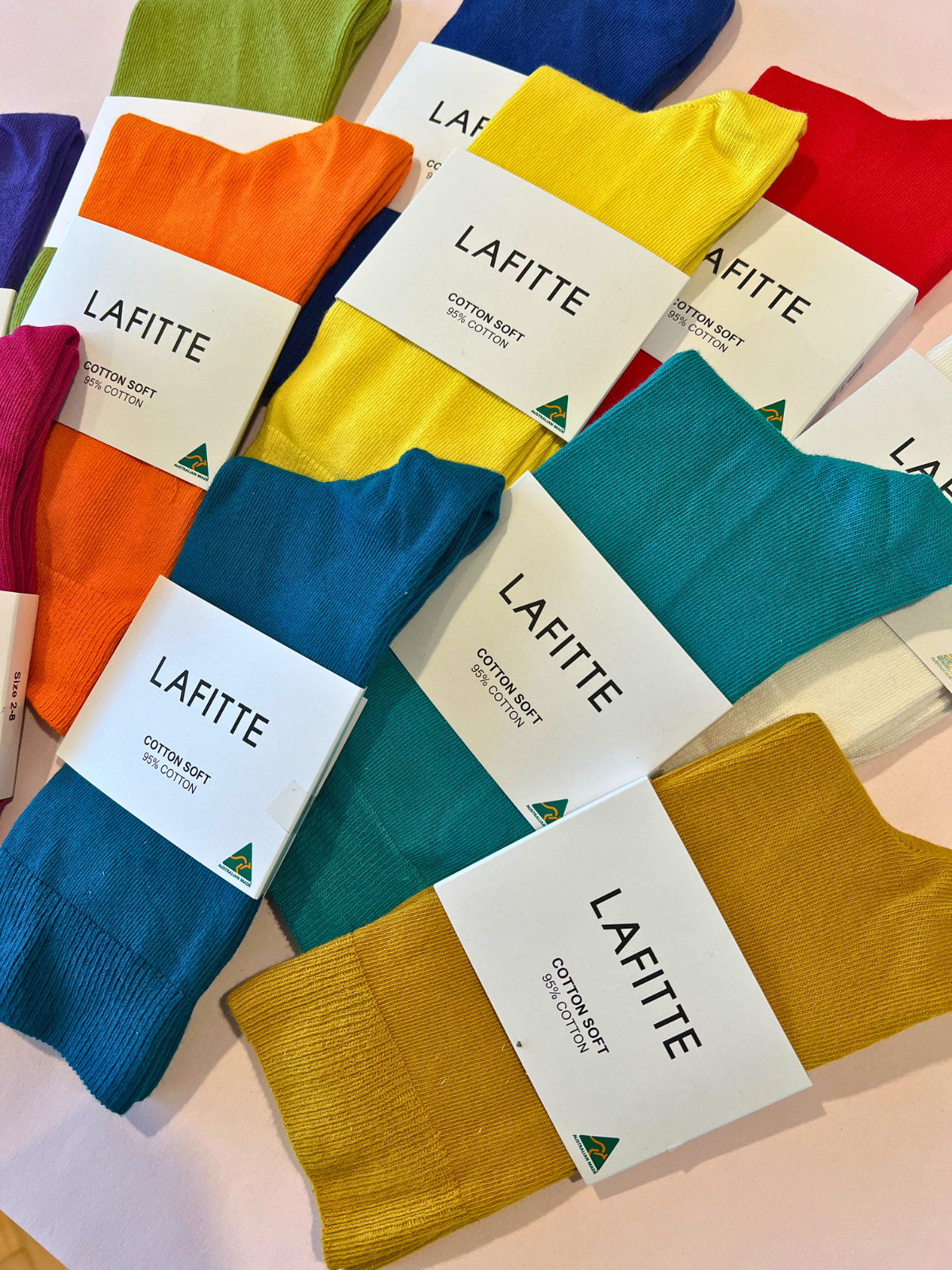 Cotton Crew Socks in Orange - Aussie Made