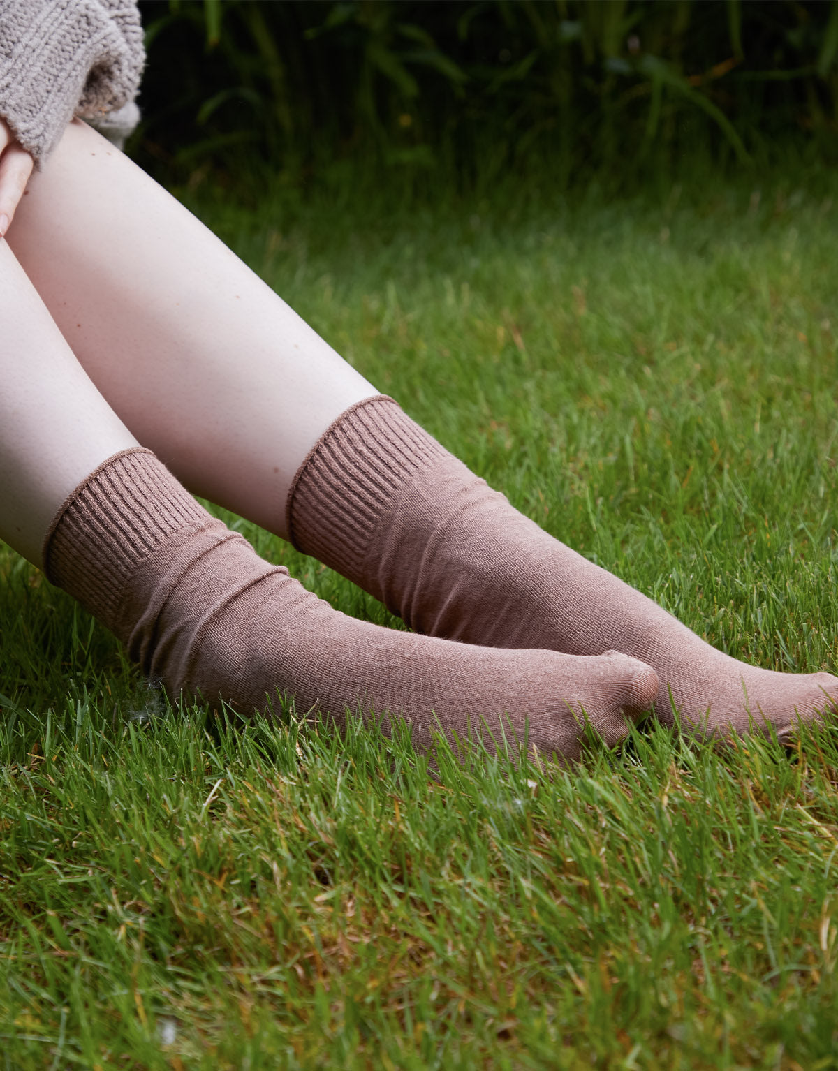 linen socks in wood smoke - The Sockery