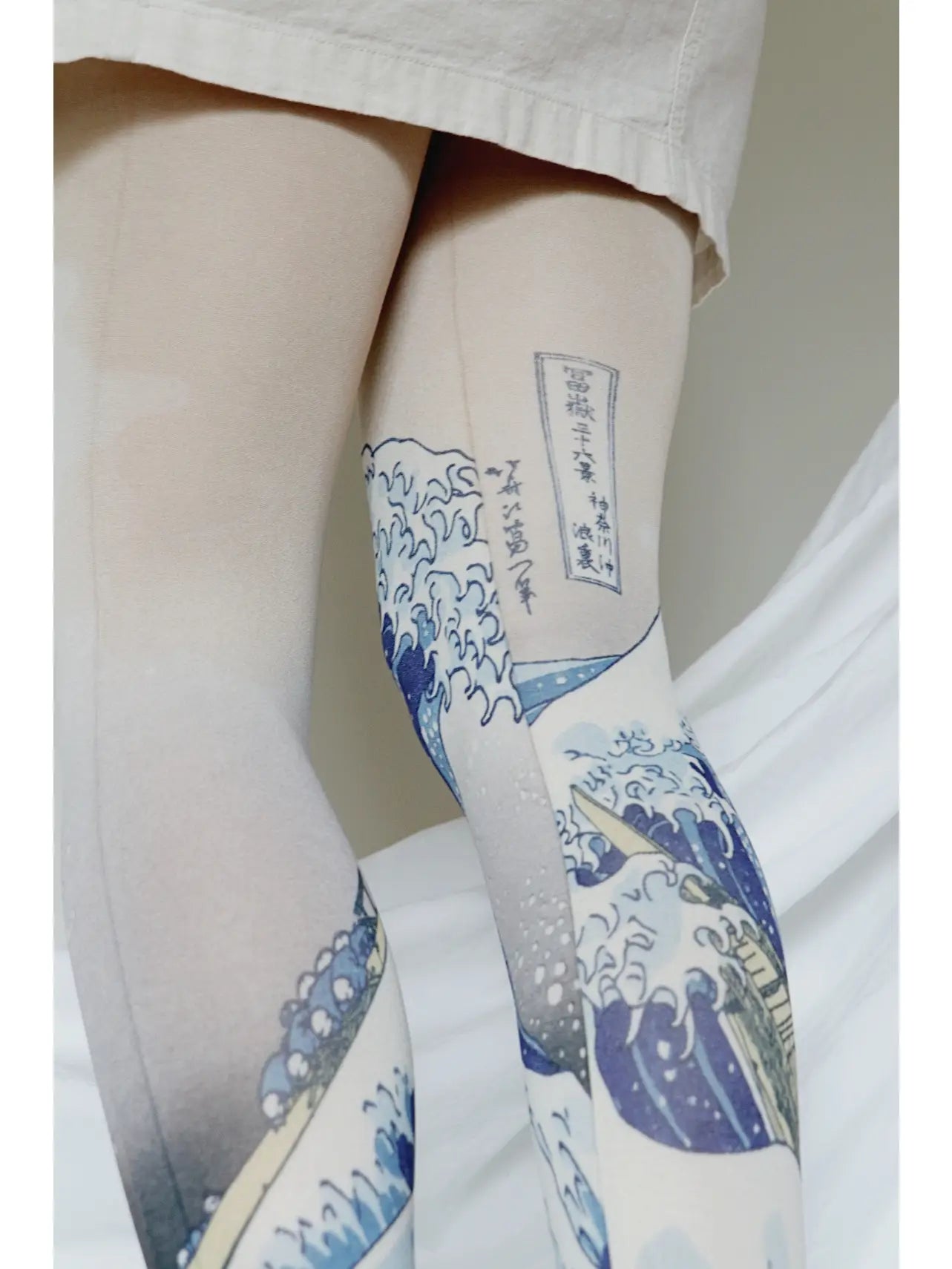 The Great Wave off Kanagawa by Hokusai printed Art Tights - The Sockery