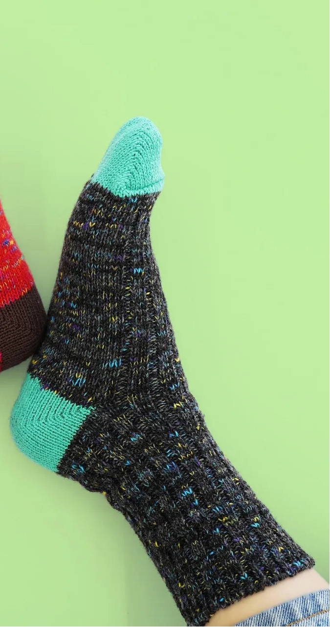 Jazzy Cotton Crew Sock in Navy