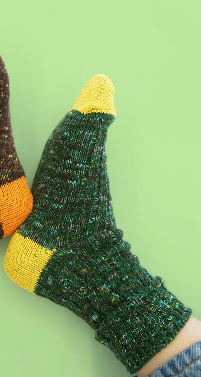 Jazzy Cotton Crew Sock in Green