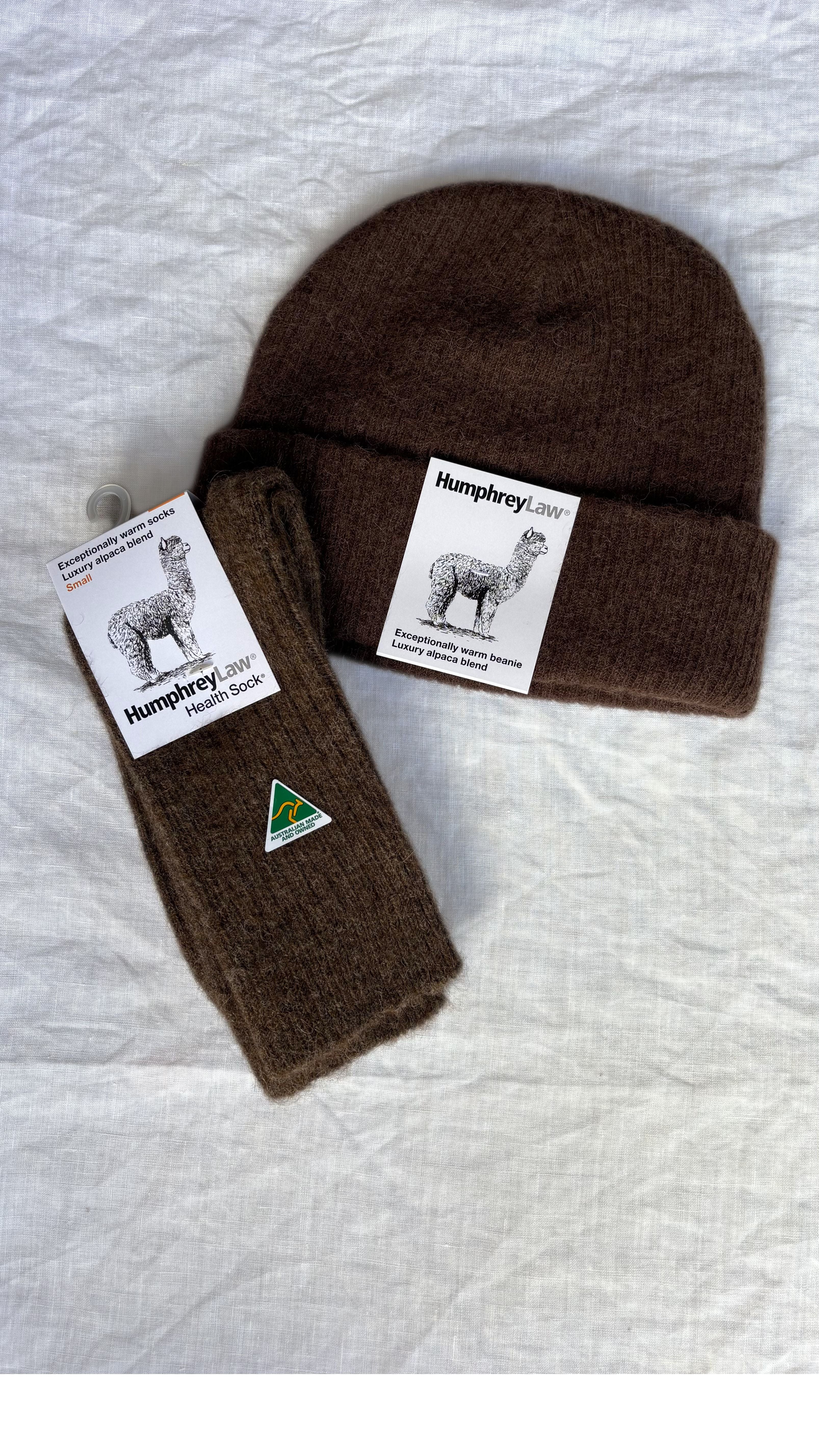 Exceptionally Warm Luxury Alpaca Blend Beanie in Coffee Brown