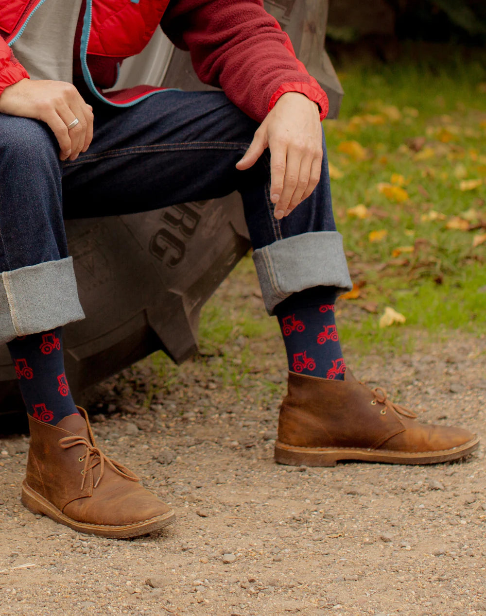 Tractor Men's Bamboo Crew Socks