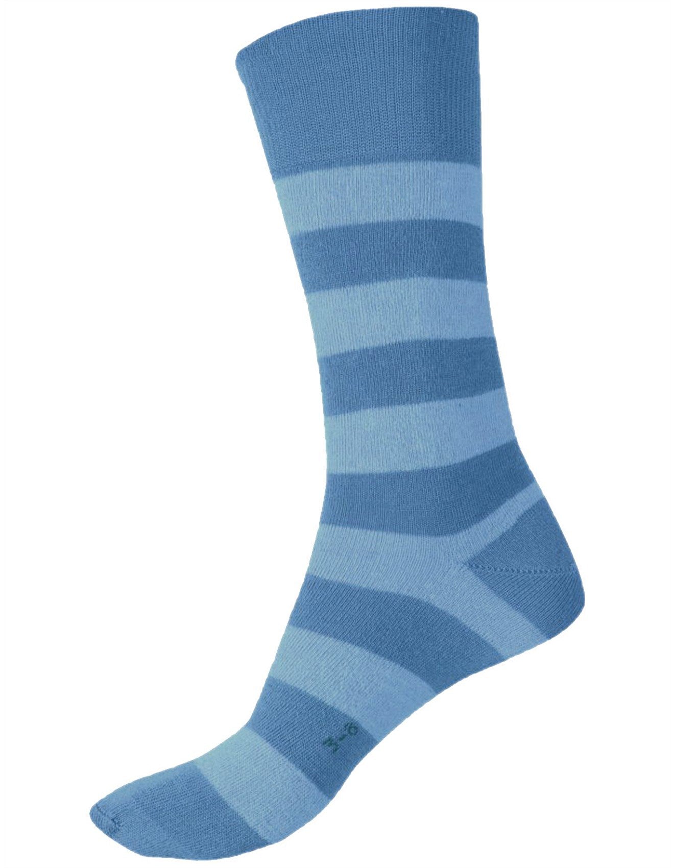Merino and Alpaca Blend Striped Socks in Blue - Aussie Made