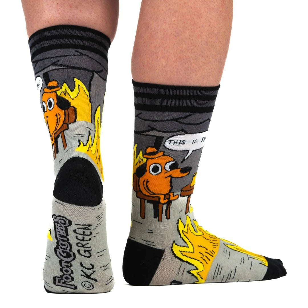 This Is Fine Noir Edition Crew Socks