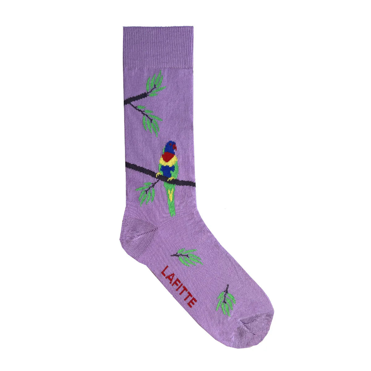 Rainbow Lorikeet Crew Socks in Orchid - The Sockery