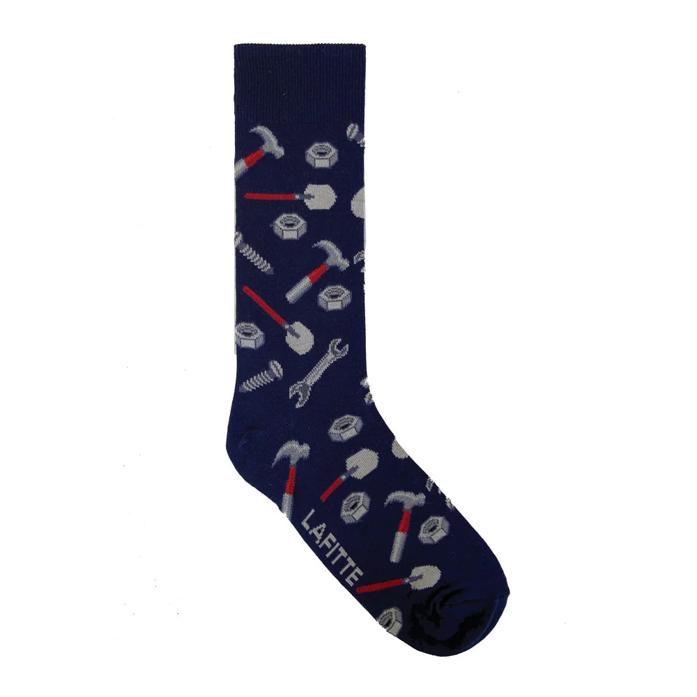 Fix It Men's Crew Socks in Navy - Aussie Made - The Sockery