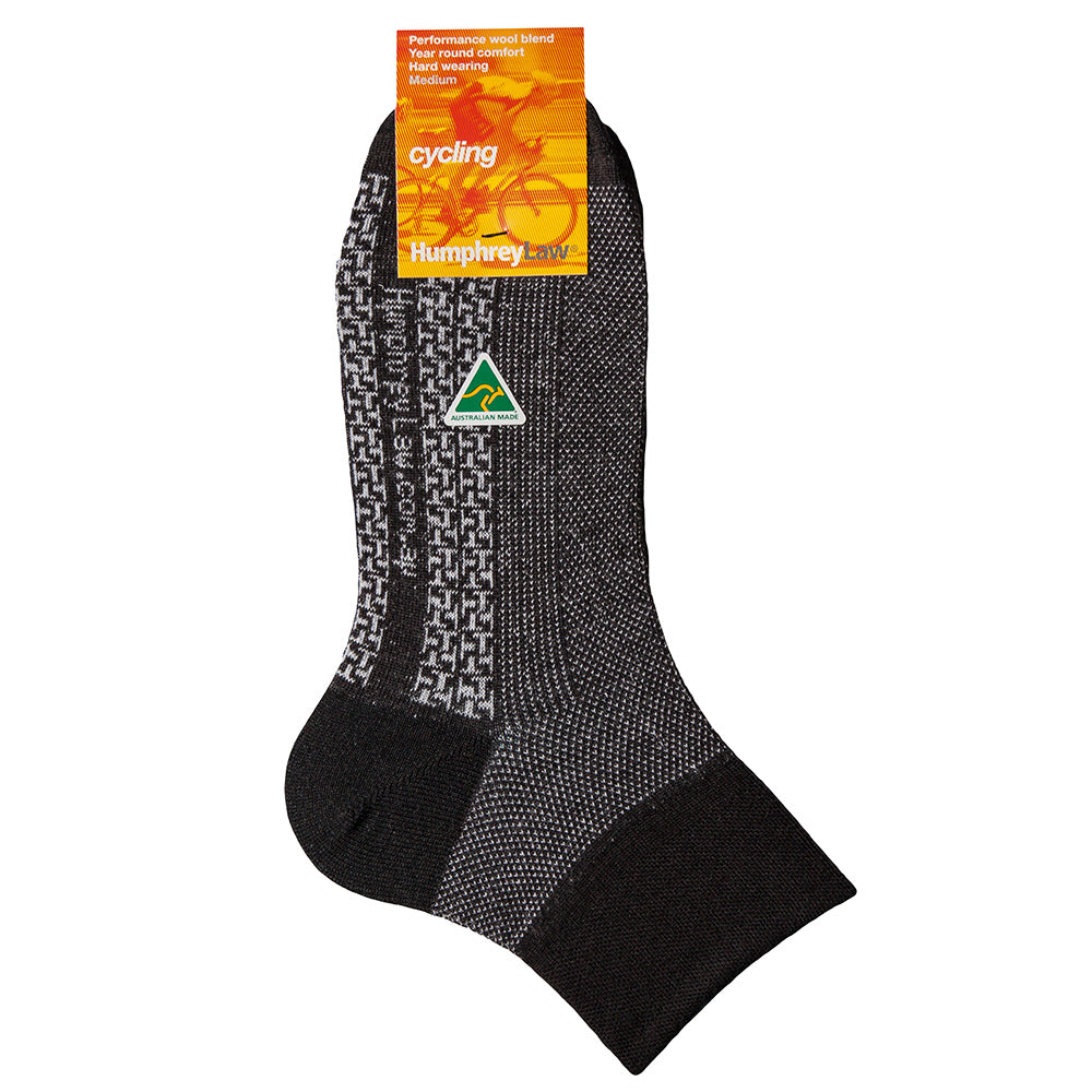 Cycling Merino and Coolmax Sock in Grey