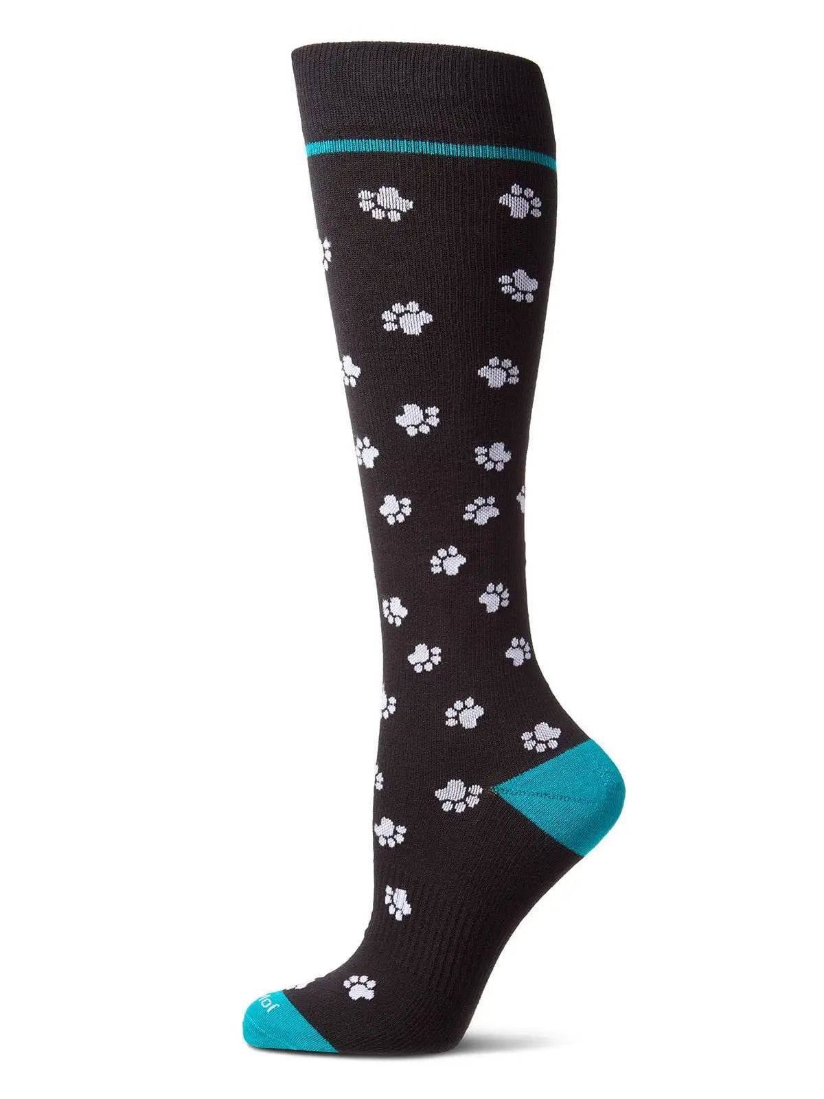 Paw Prints Cotton Blend Compression Socks