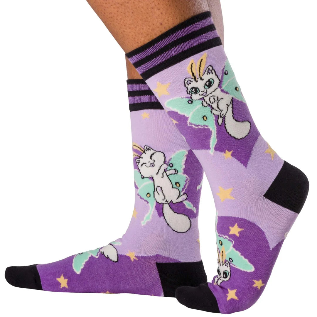 Kitty Moths Crew Socks