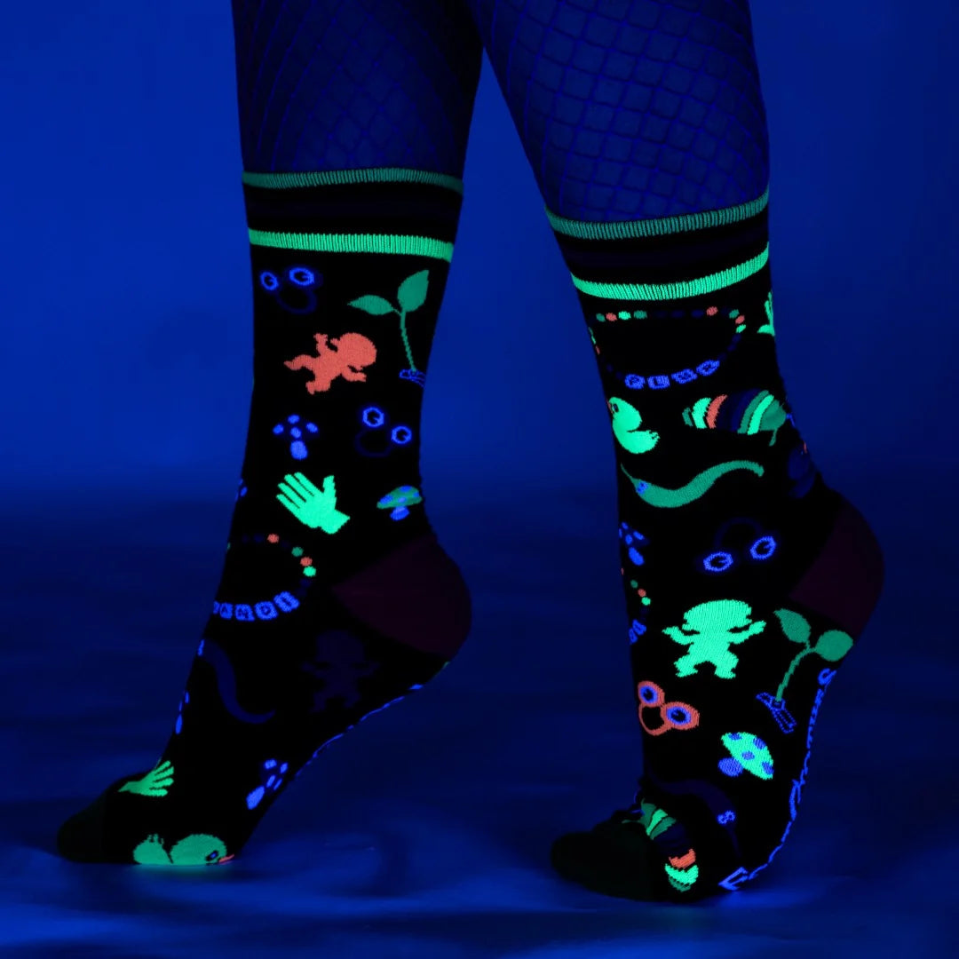 Tiny Trinkets UV Reactive Crew Socks