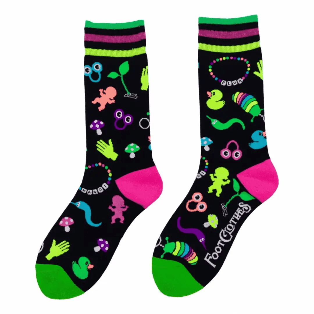Tiny Trinkets UV Reactive Crew Socks