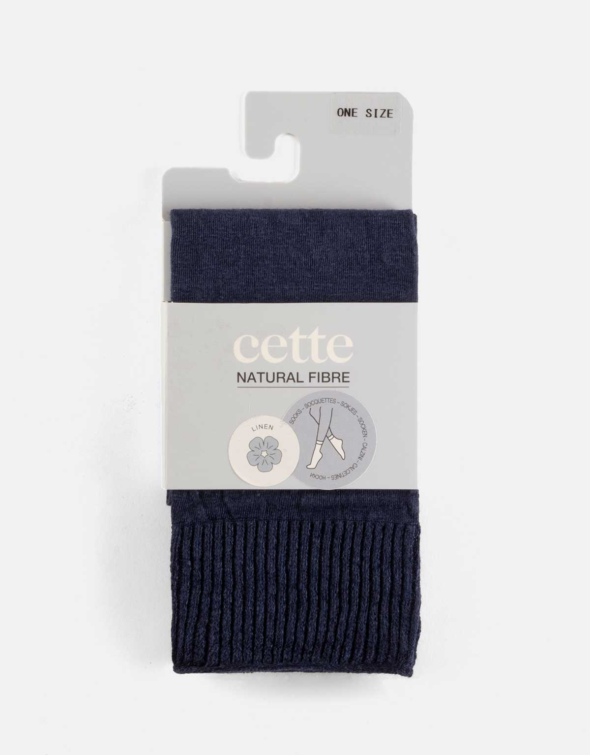 linen socks in navy - The Sockery
