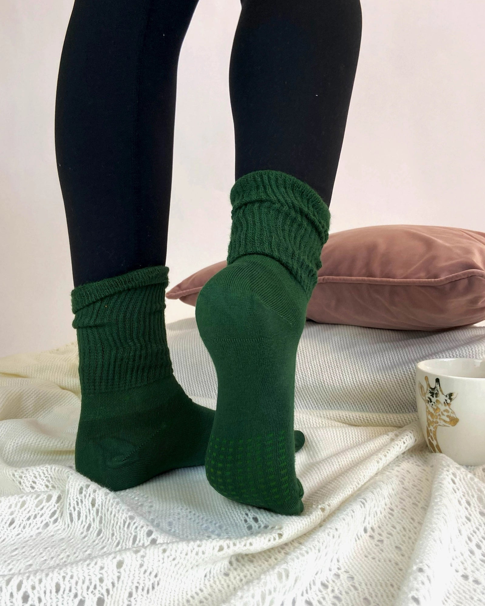 Extra Wide Bamboo Super Soft Socks - Bottle Green