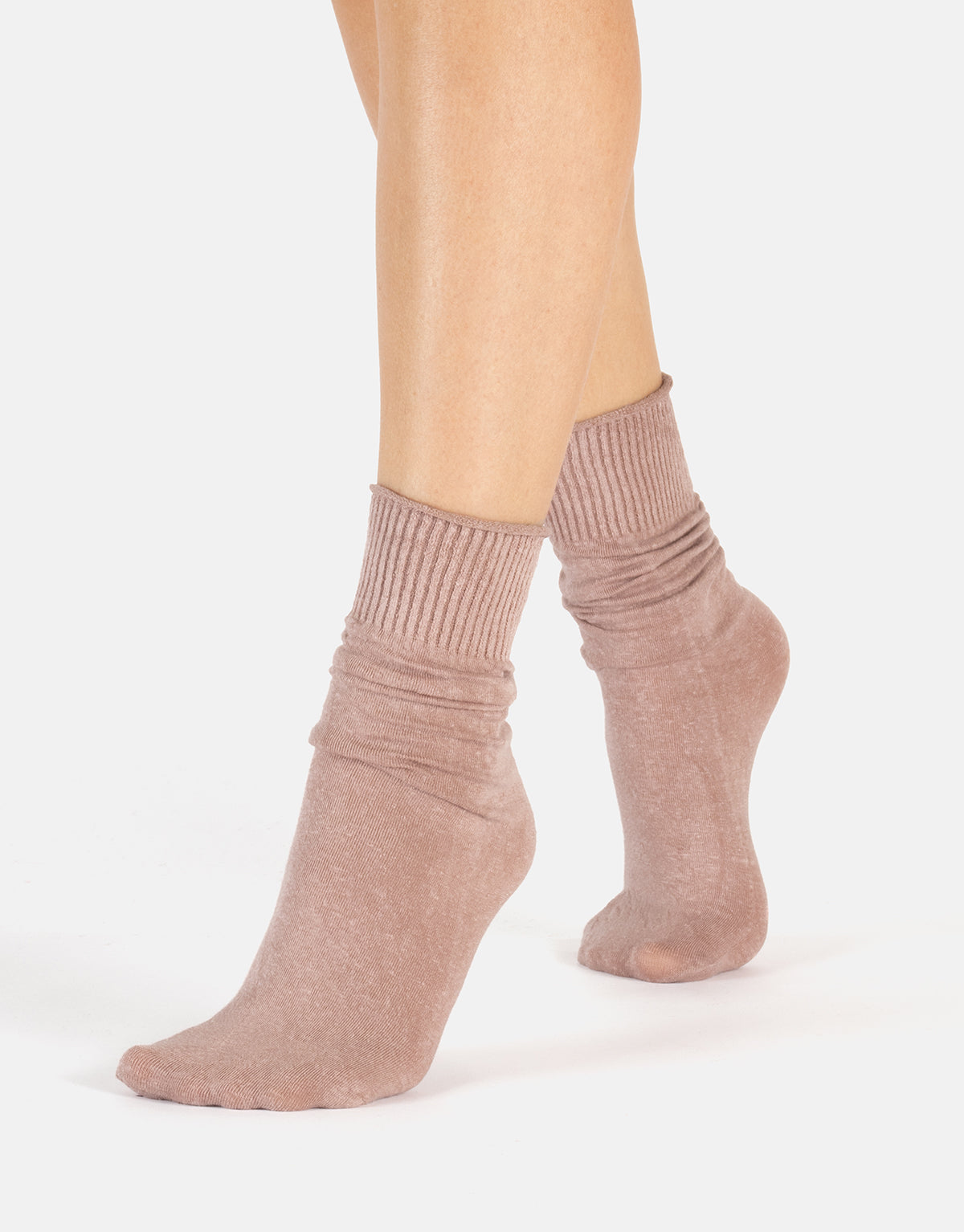 Linen Women's Quarter Socks in Wood Rose