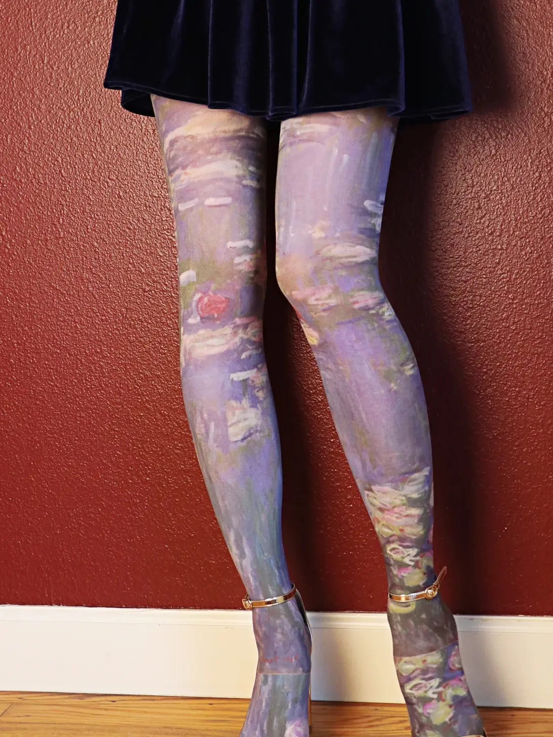 Water Lilies by Monet printed Art Tights - The Sockery