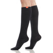 Solid Black Moderate Compression Cotton Knee Highs