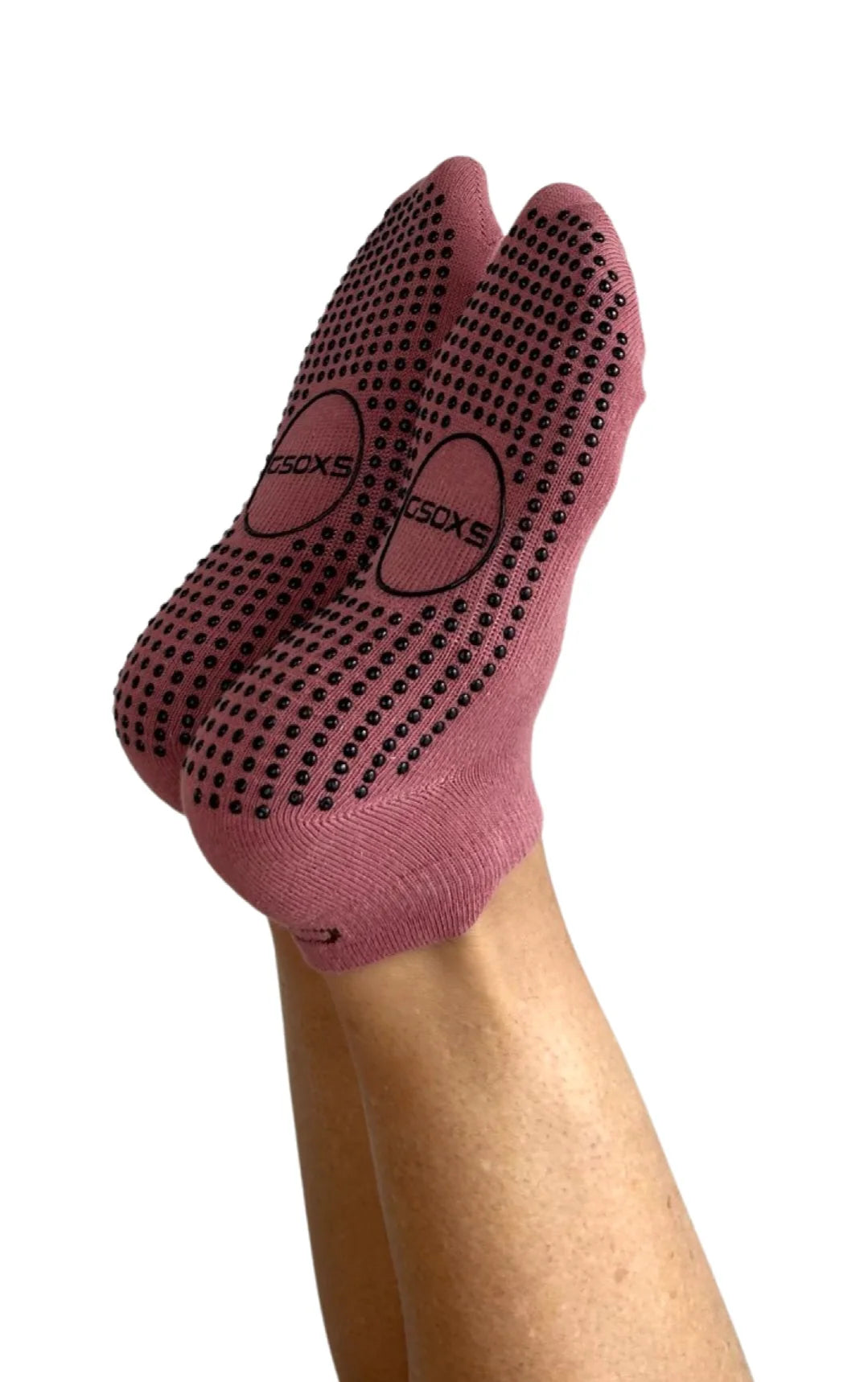 Baiame Dreaming Ankle Grip Socks in Dust Pink - The Sockery