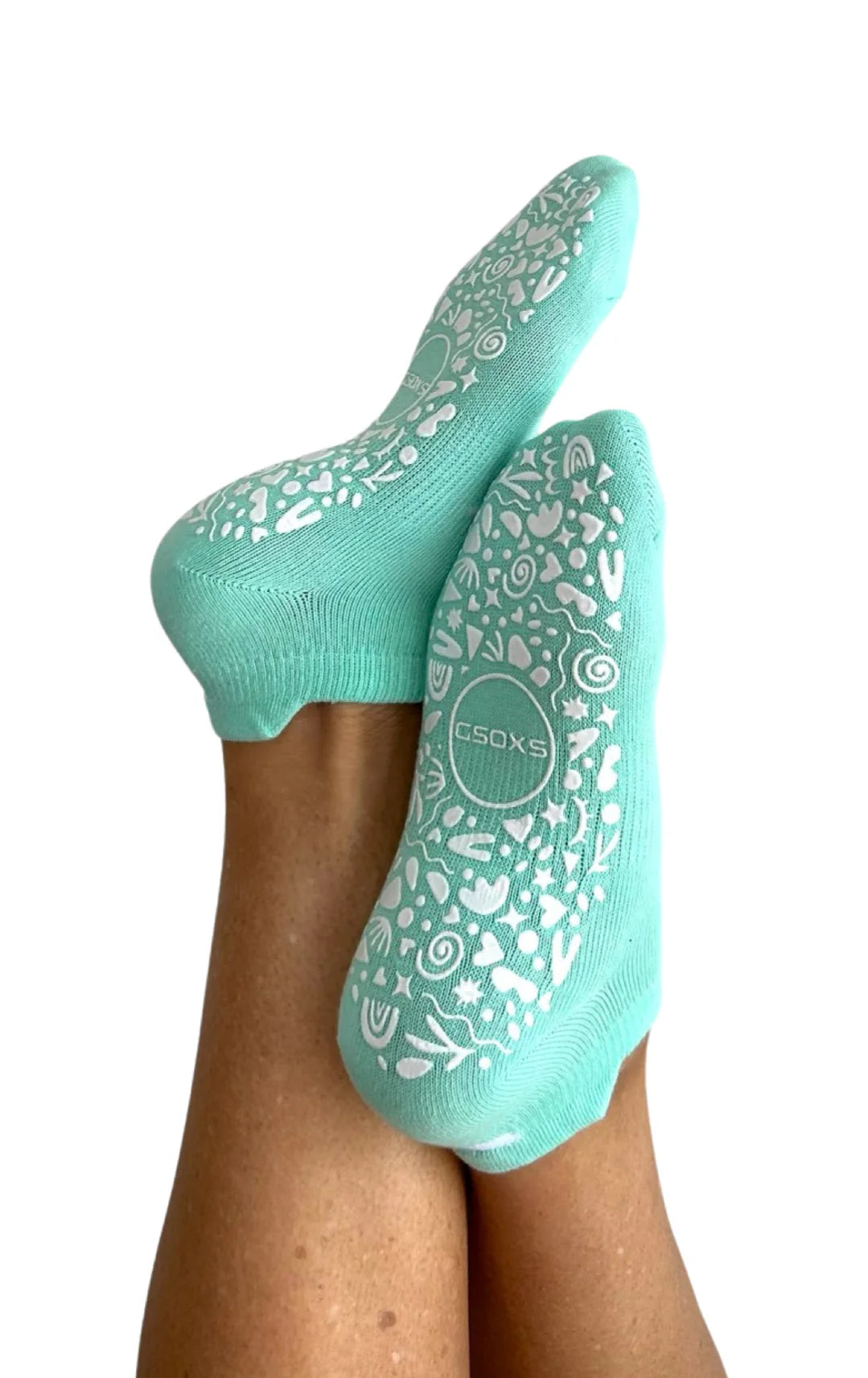 'You are Strong' Ankle Grip Socks in Mint - The Sockery