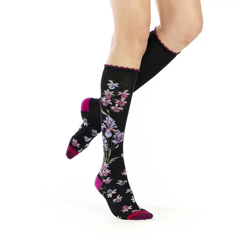 Iridis Women's Sparkling Cuff Knee High Socks