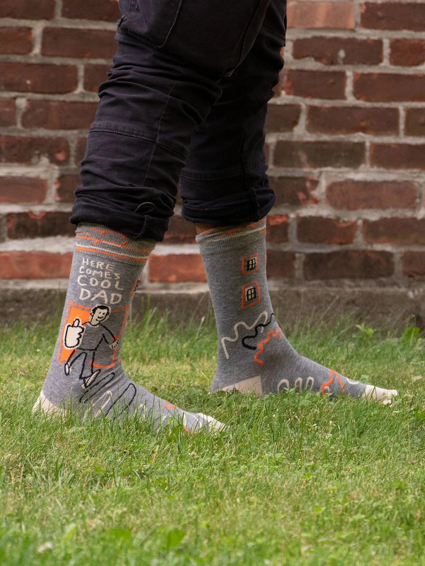 Here Comes Cool Dad Men's Crew Sock