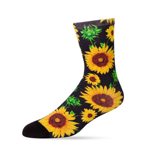 Sunflower Bloom Bamboo Crew Socks - The Sockery