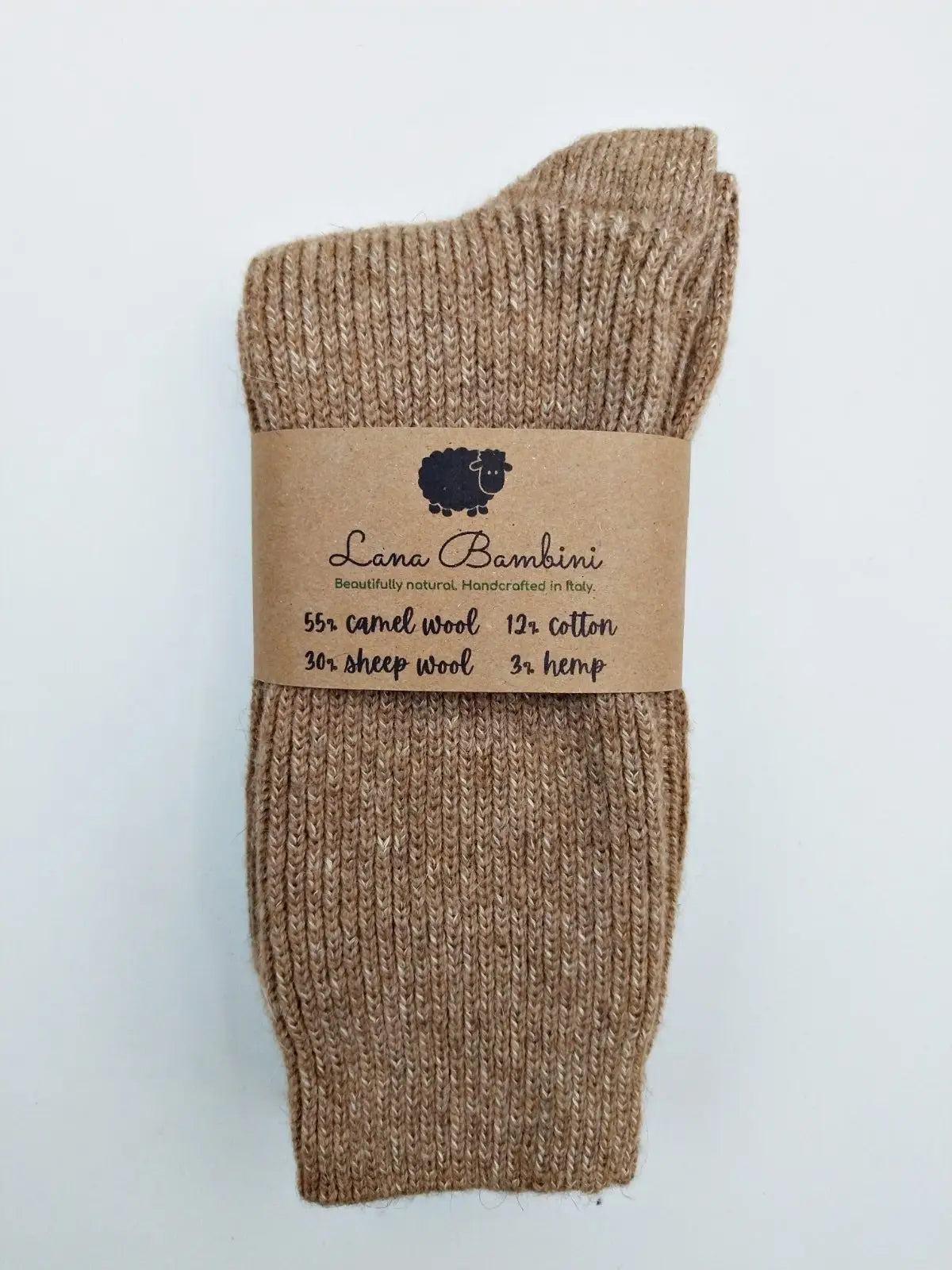 Camelia Camel/Wool/Cotton/Hemp Crew Socks - The Sockery