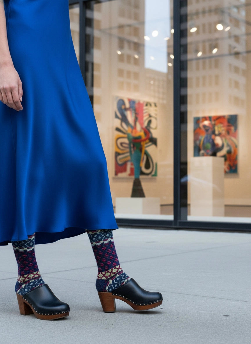 Alpaca socks in Degas Denim