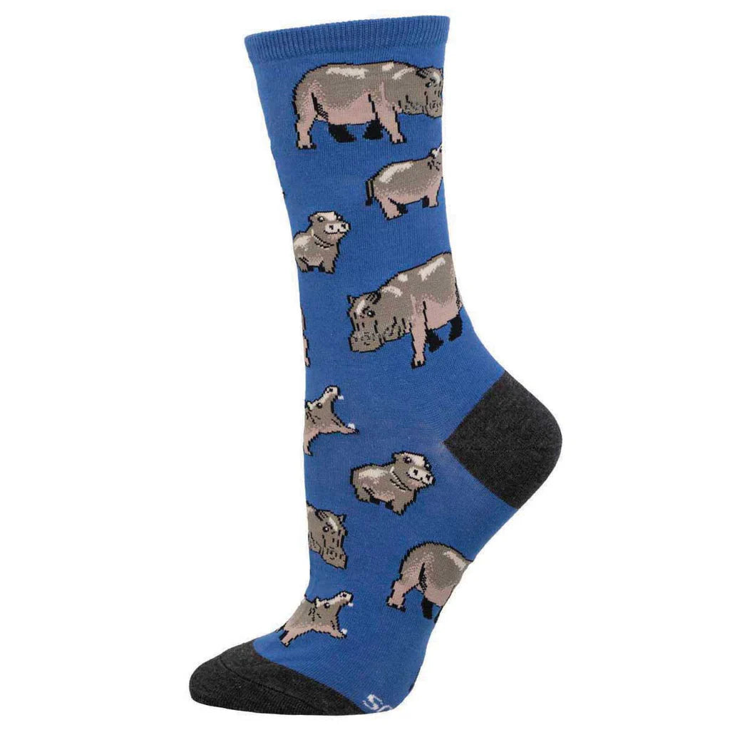 Herd of Hippos Women's Crew Socks - The Sockery