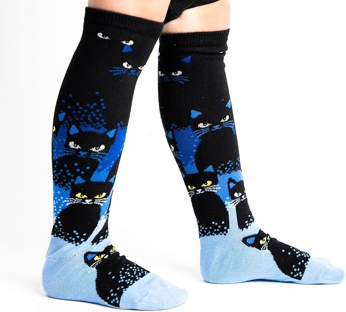 cats in the dark kids knee high socks